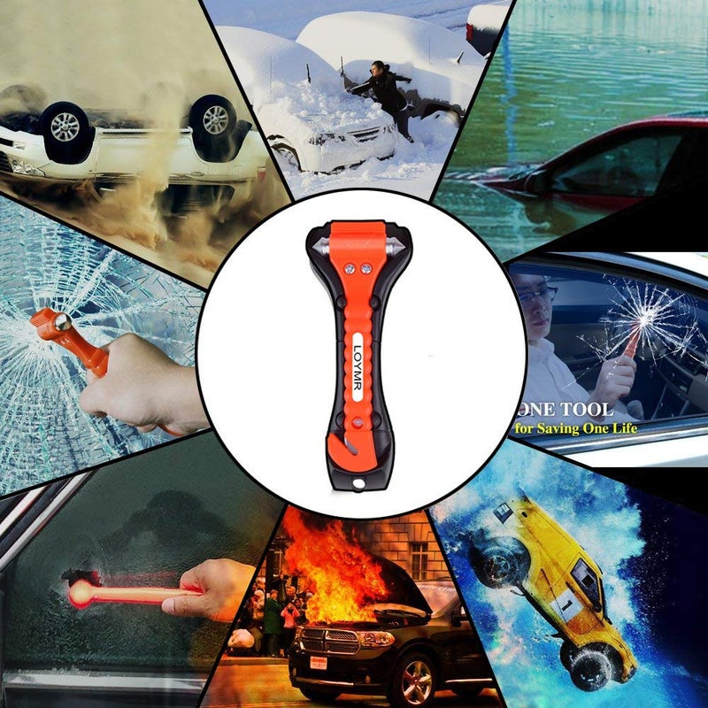 LOYMR Car Safety Hammer Set of 6 Emergency Escape Tool Auto Car Window Glass Hammer Breaker and Seat Belt Cutter Escape 2-in-1 for Family Rescue Auto Emergency Escape Tools - Image 4